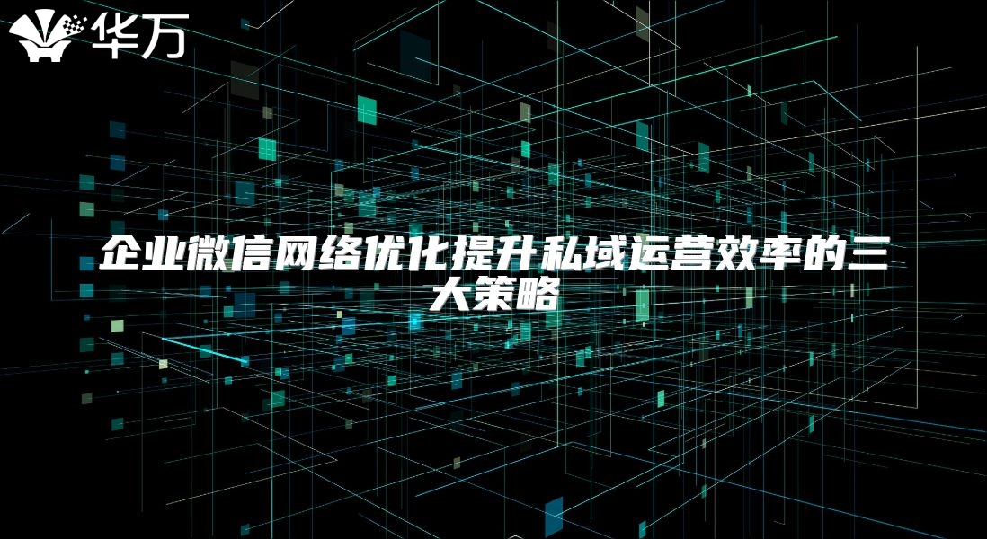 企業(yè)微信網(wǎng)絡(luò)優(yōu)化提升私域運(yùn)營效率的三大策略